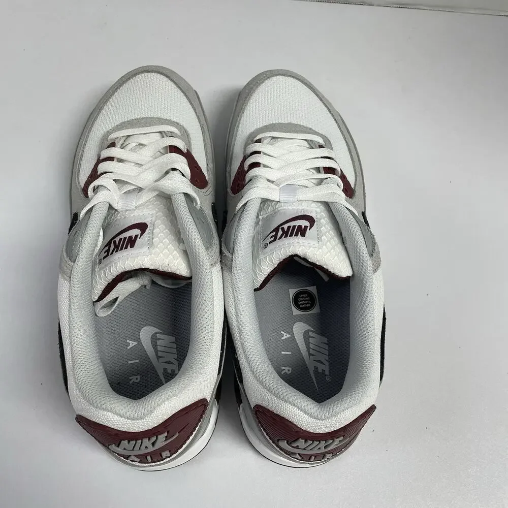 Nike Air Max 90 Dark Team Red FN6958 101 Size 8.5 White Grey Mesh Low Top Shoe